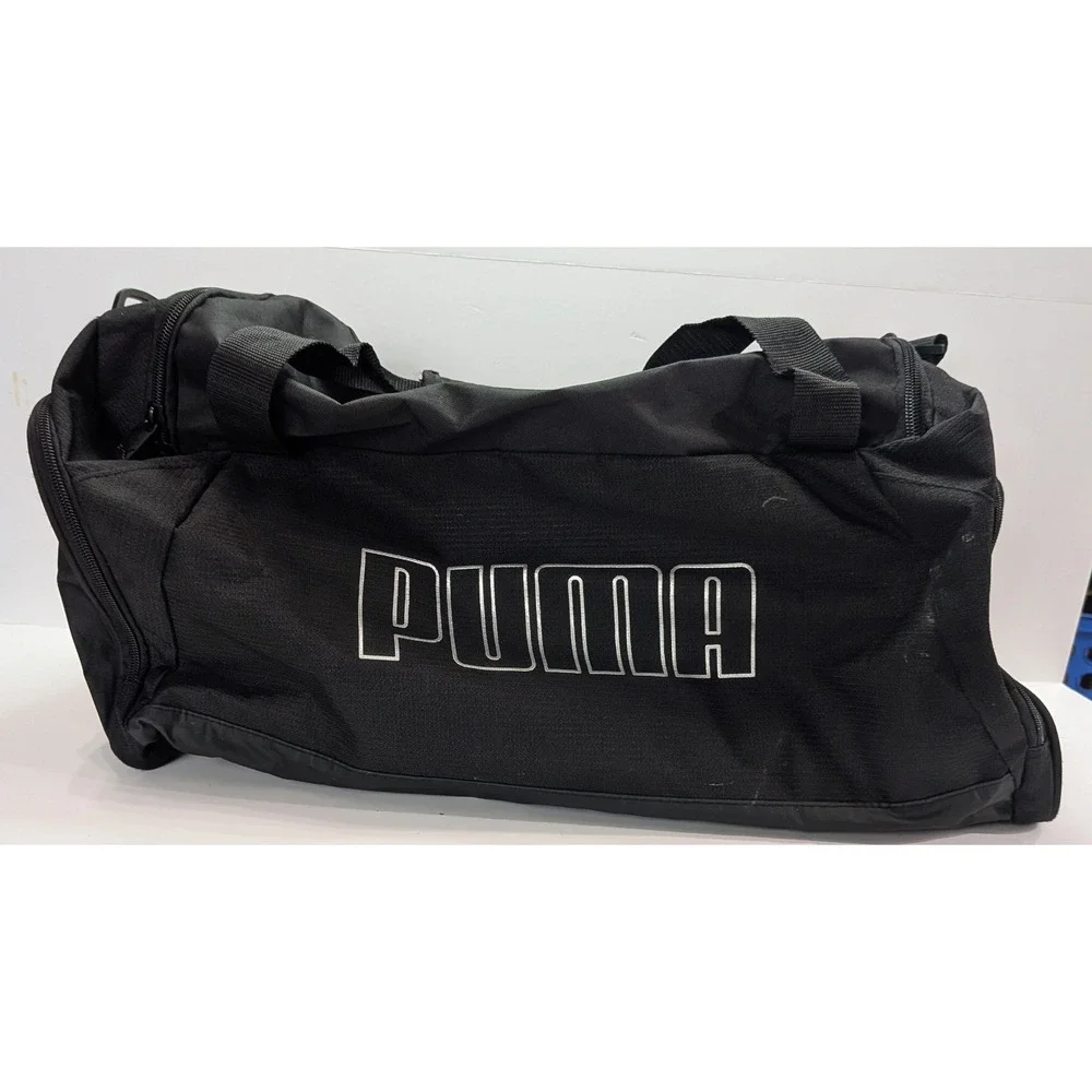 PUMA Duffle Bag Unisex Medium Black Good Sport Gym Travel PV2-0855